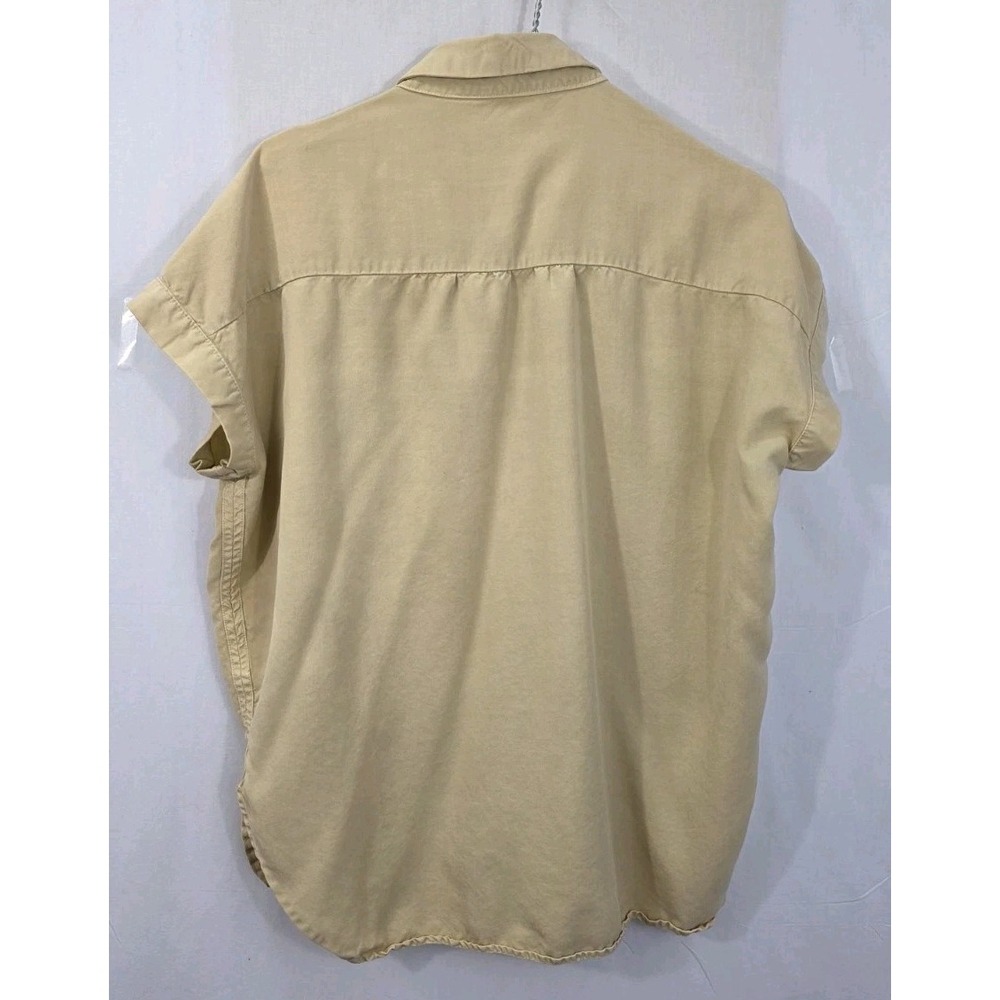 Quince Womens Size X Small Tan Tencel Button Up Blouse Minimalist  Relaxed Fit - Picture 2 of 9